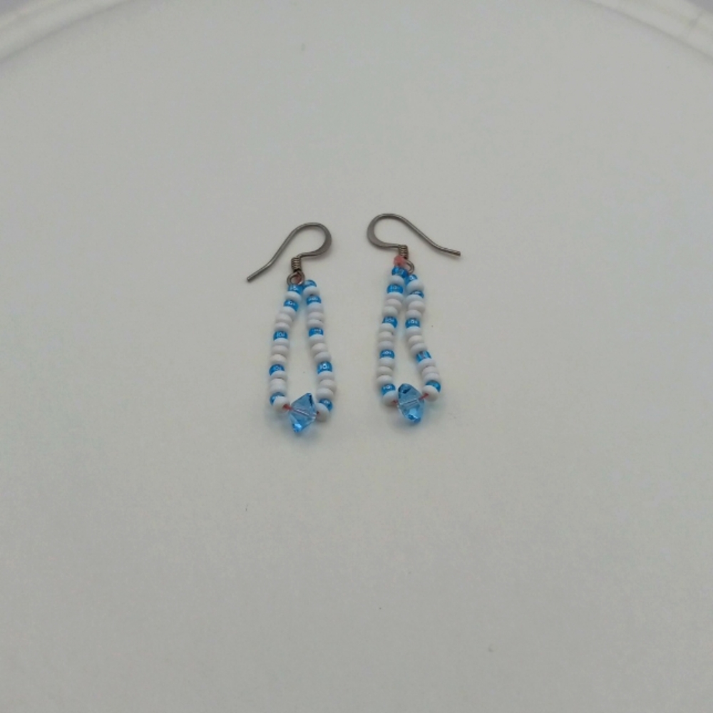 Handmade Seed Bead and Glass Bead Earrings